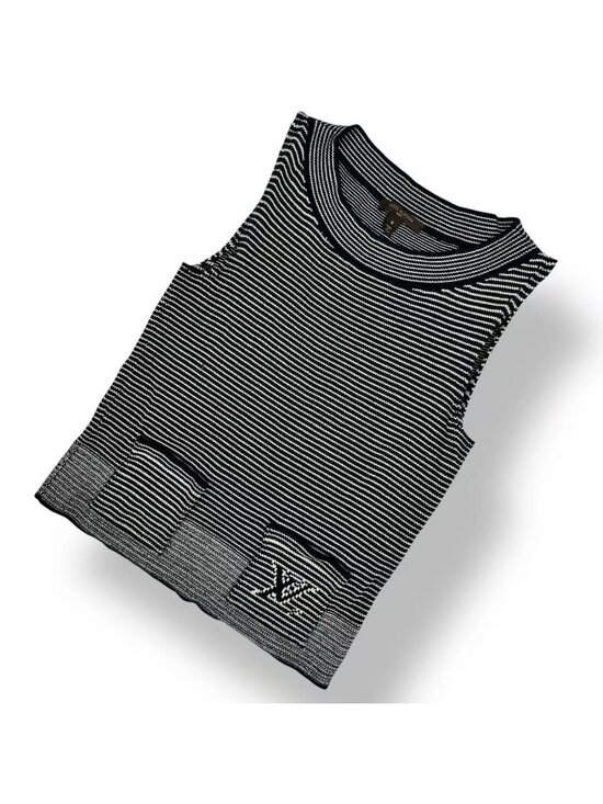 Louis Vuitton Jackets & Blazers - Louis Vuitton Vest Logo Sleeveless Knit Black